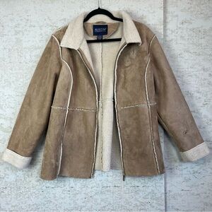 AUSTIN CLOTHING CO Womens Penny Lane Coat Faux Leather Sherpa Large Boho Hippie